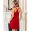 Ekouaer Cotton Nightgowns for Women Sleeveless Racerback Night Gown Spaghetti Strap Sleep Dress Chemise Sleepwear(Red)