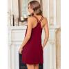 Ekouaer Cotton Nightgowns for Women Sleeveless Racerback Night Gown Spaghetti Strap Sleep Dress Chemise Sleepwear(Wine Red)