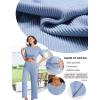 Ekouaer Lounge Sets for Women 2 Piece Matching Travel Outfits 2026 Loose Short Sleeve Top Wide Leg Pants Pockets(Sky Blue)