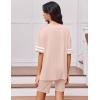 Ekouaer Lounge Sets for Women Casual Oversized Short Sleeve Tops Biker Shorts Soft Comfy Pajama Sets 2 Piece Outfits S-XXL(Beige)
