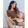 Ekouaer Lounge Sets for Women Casual Oversized Short Sleeve Tops Biker Shorts Soft Comfy Pajama Sets 2 Piece Outfits S-XXL(Brown)