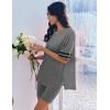 Ekouaer Lounge Sets for Women Casual Oversized Short Sleeve Tops Biker Shorts Soft Comfy Pajama Sets 2 Piece Outfits S-XXL(Grey)