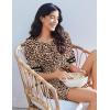 Ekouaer Lounge Sets for Women Casual Oversized Short Sleeve Tops Biker Shorts Soft Comfy Pajama Sets 2 Piece Outfits S-XXL(Leopard)