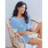 Ekouaer Lounge Sets for Women Casual Oversized Short Sleeve Tops Biker Shorts Soft Comfy Pajama Sets 2 Piece Outfits S-XXL(Light Blue)