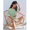 Ekouaer Lounge Sets for Women Casual Oversized Short Sleeve Tops Biker Shorts Soft Comfy Pajama Sets 2 Piece Outfits S-XXL(Light Green)