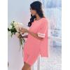Ekouaer Lounge Sets for Women Casual Oversized Short Sleeve Tops Biker Shorts Soft Comfy Pajama Sets 2 Piece Outfits S-XXL(Orange Pink)