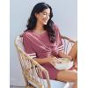 Ekouaer Lounge Sets for Women Casual Oversized Short Sleeve Tops Biker Shorts Soft Comfy Pajama Sets 2 Piece Outfits S-XXL(Purple Red)
