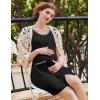 Ekouaer Nightgowns for Women 2 Pack Button Down Sleep Shirts Short Sleeve Nightshirt Sleepwear House Dress with Pockets(Black/Brown Leopard)