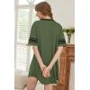 Ekouaer Nightgowns for Women Bamboo Viscose Nightgown Short Sleeve Sleep Shirts V Neck Nightshirt Soft Sleepwear(Army Green)