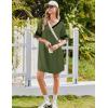 Ekouaer Nightgowns for Women Bamboo Viscose Nightgown Short Sleeve Sleep Shirts V Neck Nightshirt Soft Sleepwear(Army Green)