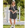 Ekouaer Nightgowns for Women Bamboo Viscose Nightgown Short Sleeve Sleep Shirts V Neck Nightshirt Soft Sleepwear(Dark Grey)