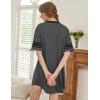 Ekouaer Nightgowns for Women Bamboo Viscose Nightgown Short Sleeve Sleep Shirts V Neck Nightshirt Soft Sleepwear(Dark Grey)