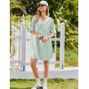 Ekouaer Nightgowns for Women Bamboo Viscose Nightgown Short Sleeve Sleep Shirts V Neck Nightshirt Soft Sleepwear(Light Green)