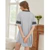 Ekouaer Nightgowns for Women Bamboo Viscose Nightgown Short Sleeve Sleep Shirts V Neck Nightshirt Soft Sleepwear(Light Grey)