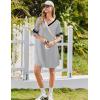 Ekouaer Nightgowns for Women Bamboo Viscose Nightgown Short Sleeve Sleep Shirts V Neck Nightshirt Soft Sleepwear(Light Grey)