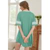 Ekouaer Nightgowns for Women Bamboo Viscose Nightgown Short Sleeve Sleep Shirts V Neck Nightshirt Soft Sleepwear(Mid Green)