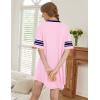 Ekouaer Nightgowns for Women Bamboo Viscose Nightgown Short Sleeve Sleep Shirts V Neck Nightshirt Soft Sleepwear(Pink)
