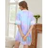 Ekouaer Nightgowns for Women Bamboo Viscose Nightgown Short Sleeve Sleep Shirts V Neck Nightshirt Soft Sleepwear(Tie Dye)