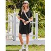 Ekouaer Nightgowns for Women Bamboo Viscose Sleep Shirts Short Sleeve Night Shirts Casual Sleep Dress Soft Sleepwear(Black)