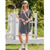 Ekouaer Nightgowns for Women Bamboo Viscose Sleep Shirts Short Sleeve Night Shirts Casual Sleep Dress Soft Sleepwear(Dark Grey)