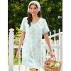Ekouaer Nightgowns for Women Bamboo Viscose Sleep Shirts Short Sleeve Night Shirts Casual Sleep Dress Soft Sleepwear(Green Flowers)