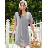 Ekouaer Nightgowns for Women Bamboo Viscose Sleep Shirts Short Sleeve Night Shirts Casual Sleep Dress Soft Sleepwear(Light Grey)
