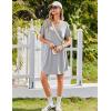 Ekouaer Nightgowns for Women Bamboo Viscose Sleep Shirts Short Sleeve Night Shirts Casual Sleep Dress Soft Sleepwear(Light Grey)