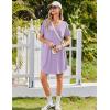 Ekouaer Nightgowns for Women Bamboo Viscose Sleep Shirts Short Sleeve Night Shirts Casual Sleep Dress Soft Sleepwear(Light Purple)