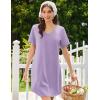 Ekouaer Nightgowns for Women Bamboo Viscose Sleep Shirts Short Sleeve Night Shirts Casual Sleep Dress Soft Sleepwear(Light Purple)