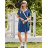 Ekouaer Nightgowns for Women Bamboo Viscose Sleep Shirts Short Sleeve Night Shirts Casual Sleep Dress Soft Sleepwear(Navy)