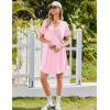 Ekouaer Nightgowns for Women Bamboo Viscose Sleep Shirts Short Sleeve Night Shirts Casual Sleep Dress Soft Sleepwear(Pink)