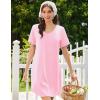 Ekouaer Nightgowns for Women Bamboo Viscose Sleep Shirts Short Sleeve Night Shirts Casual Sleep Dress Soft Sleepwear(Pink)