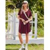 Ekouaer Nightgowns for Women Bamboo Viscose Sleep Shirts Short Sleeve Night Shirts Casual Sleep Dress Soft Sleepwear(Red)