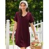 Ekouaer Nightgowns for Women Bamboo Viscose Sleep Shirts Short Sleeve Night Shirts Casual Sleep Dress Soft Sleepwear(Red)
