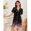 Ekouaer Nightgowns for Women Button Down Sleepshirt Short Sleeve Nightshirt Boyfriend Pajamas V Neck Nightdress S-XXXL(Pink Blossoms)