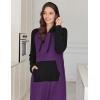 Ekouaer Nightgowns for Women Fleece Nightgown Long Sleeve Sleepwear Hooded Night Gown Long Sleep Shirt with Pocket(Purple)