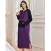 Ekouaer Nightgowns for Women Fleece Nightgown Long Sleeve Sleepwear Hooded Night Gown Long Sleep Shirt with Pocket(Purple)