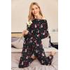 Ekouaer Pajama Set Womens Long Sleeve Sleepwear Pullover Top and Pants Cozy Loungewear Soft Pjs Lounge Set with Pockets S-XXL(Christmas Black)