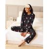 Ekouaer Pajama Set Womens Long Sleeve Sleepwear Pullover Top and Pants Cozy Loungewear Soft Pjs Lounge Set with Pockets S-XXL(Christmas Black)