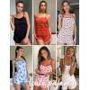 Ekouaer Pajama Sets for Women 2 Piece Camisole Pjs Cute Print Sleepwear Ribbed Sexy Tank Top with Shorts S-XXL(Florals on Light Purple)