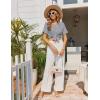 Ekouaer Pajamas Set for Women Button Down Pjs Lounge Sets Ruffle Short Sleeve Sleepwear Cute Loungewear(Light Gray)