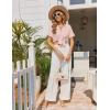 Ekouaer Pajamas Set for Women Button Down Pjs Lounge Sets Ruffle Short Sleeve Sleepwear Cute Loungewear(Pink)