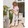 Ekouaer Pajamas Set for Women Button Down Pjs Lounge Sets Ruffle Short Sleeve Sleepwear Cute Loungewear(Pink Bow)