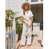 Ekouaer Pajamas Set for Women Button Down Pjs Lounge Sets Ruffle Short Sleeve Sleepwear Cute Loungewear(White)
