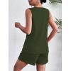 Ekouaer Pajamas Tank Top and Shorts Lounge Sets Waffle Knit V Neck Pj Short Sets Casual Outfits for Women(Army Green)