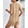 Ekouaer Pajamas Tank Top and Shorts Lounge Sets Waffle Knit V Neck Pj Short Sets Casual Outfits for Women(Beige Floral)