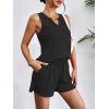 Ekouaer Pajamas Tank Top and Shorts Lounge Sets Waffle Knit V Neck Pj Short Sets Casual Outfits for Women(Black)