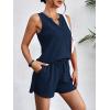 Ekouaer Pajamas Tank Top and Shorts Lounge Sets Waffle Knit V Neck Pj Short Sets Casual Outfits for Women(Blue Purple)
