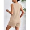 Ekouaer Pajamas Tank Top and Shorts Lounge Sets Waffle Knit V Neck Pj Short Sets Casual Outfits for Women(Champagne)