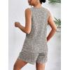 Ekouaer Pajamas Tank Top and Shorts Lounge Sets Waffle Knit V Neck Pj Short Sets Casual Outfits for Women(Gray Floral)